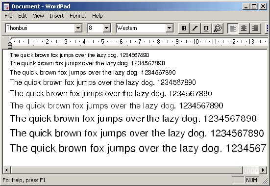 Sample text rendered by Windows font rasterizer