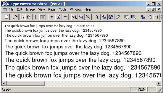 Sample text rendered by D-Type
