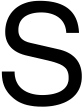 A plain 8-bpp grayscale bitmap of the glyph S