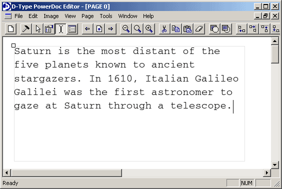 Enter some text within the newly created rich text area